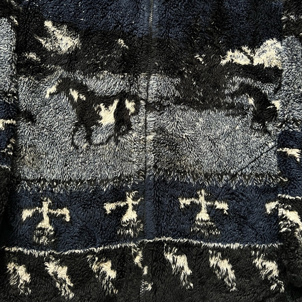 Vintage 90’s Black Mountain Outdoor Western Design Zip Up Fleece Jacket. Size S. - Picture 4 of 5